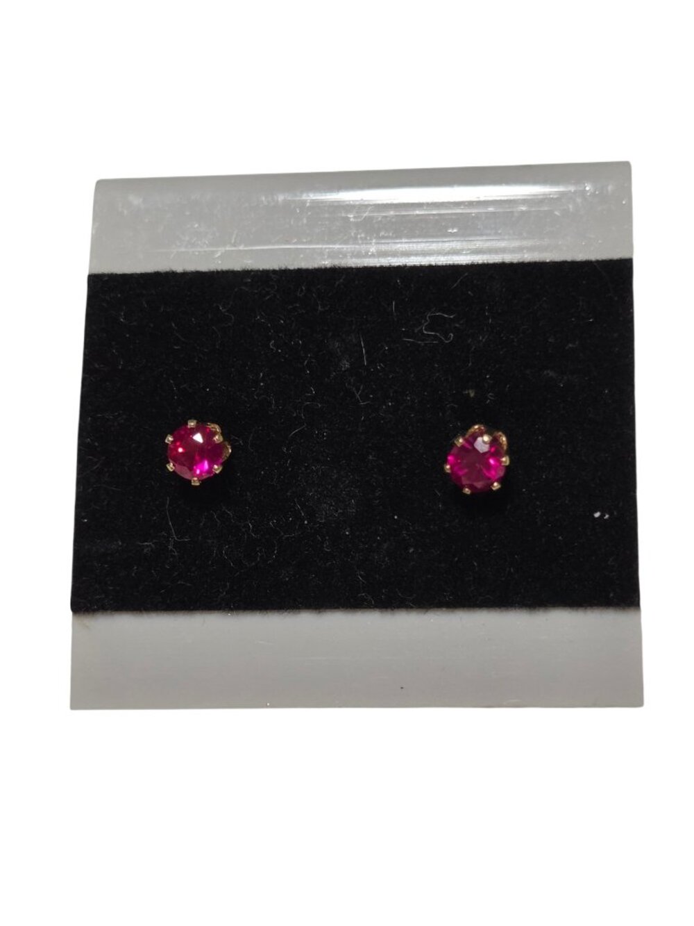 Pink Round Stud Earrings Gold Tone Setting Classic Minimalist Fashion Jewelry